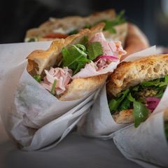 The Fortuna — porchetta with truffle gorgonzola, olives, and lemon olive oil